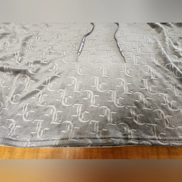 Juicy Couture Velour Crop Hoodie Loungewear 3/4 Sleeve Large - Picture 4 of 6